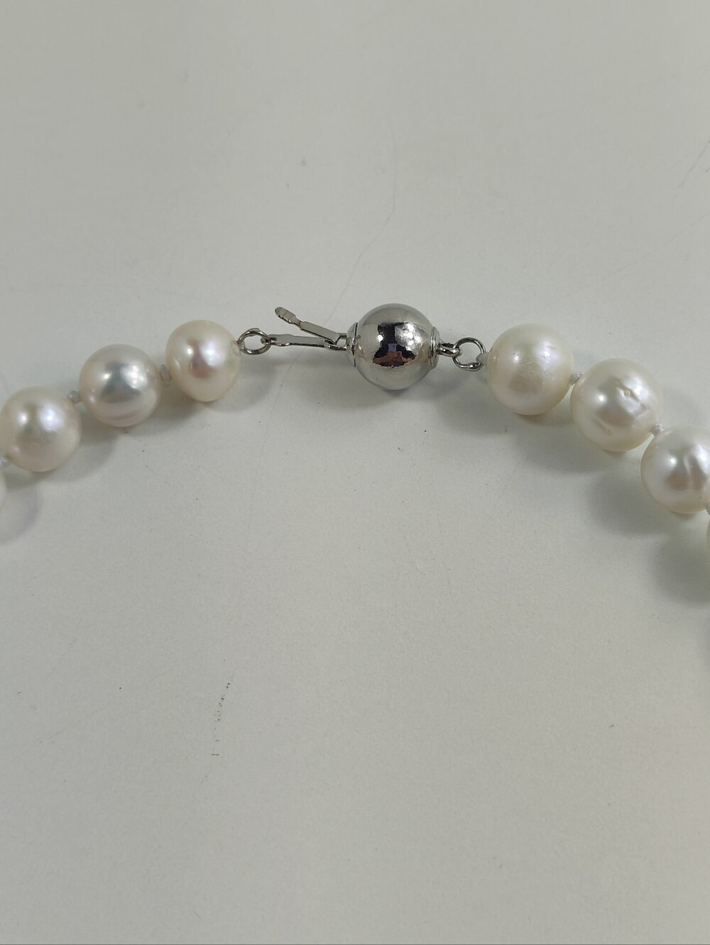 Freshwater Pearl Necklace 18" White Cream Baroque Pearl Strand Necklace - Picture 9 of 11